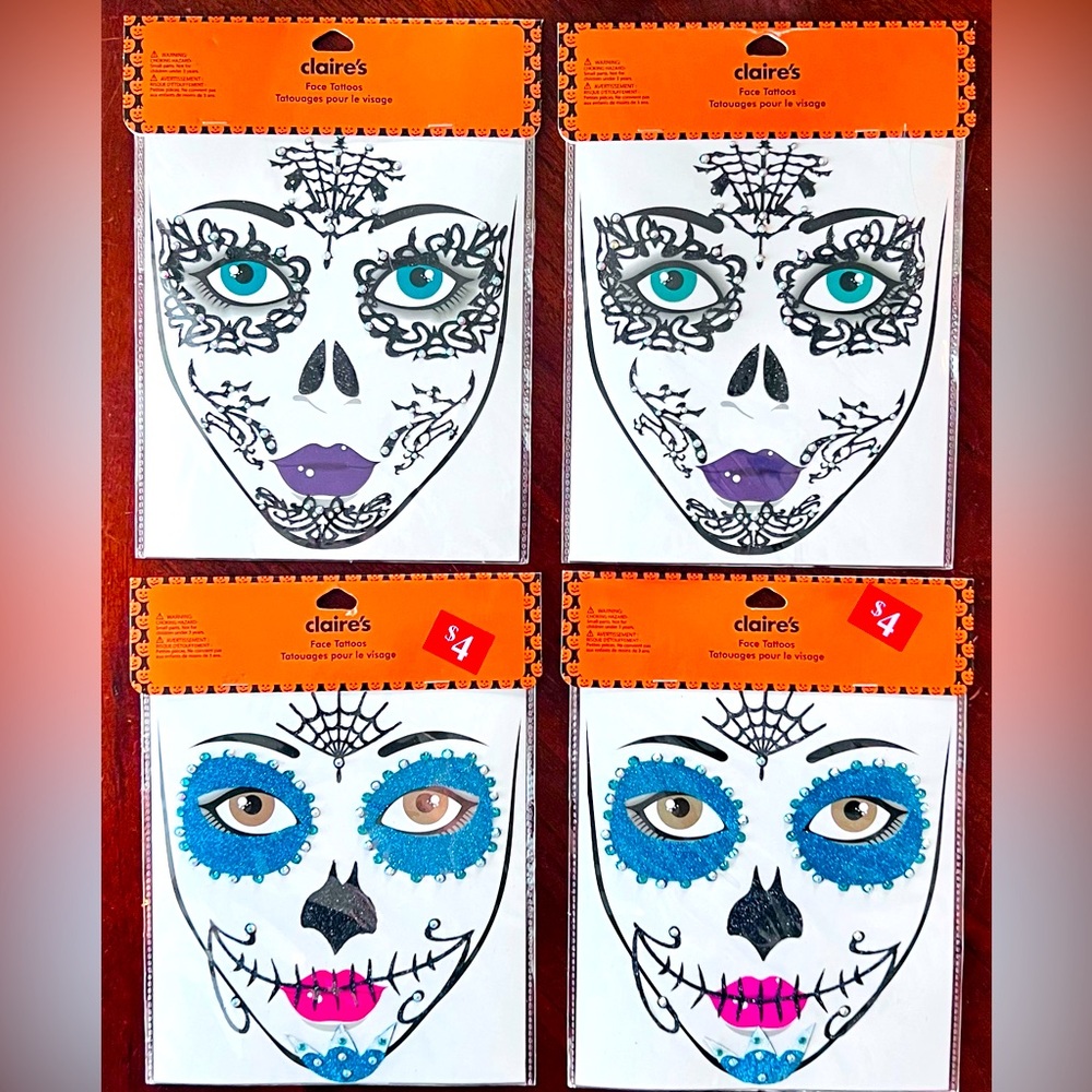 Claire’s Face Tattoos with gem stones. NWT!